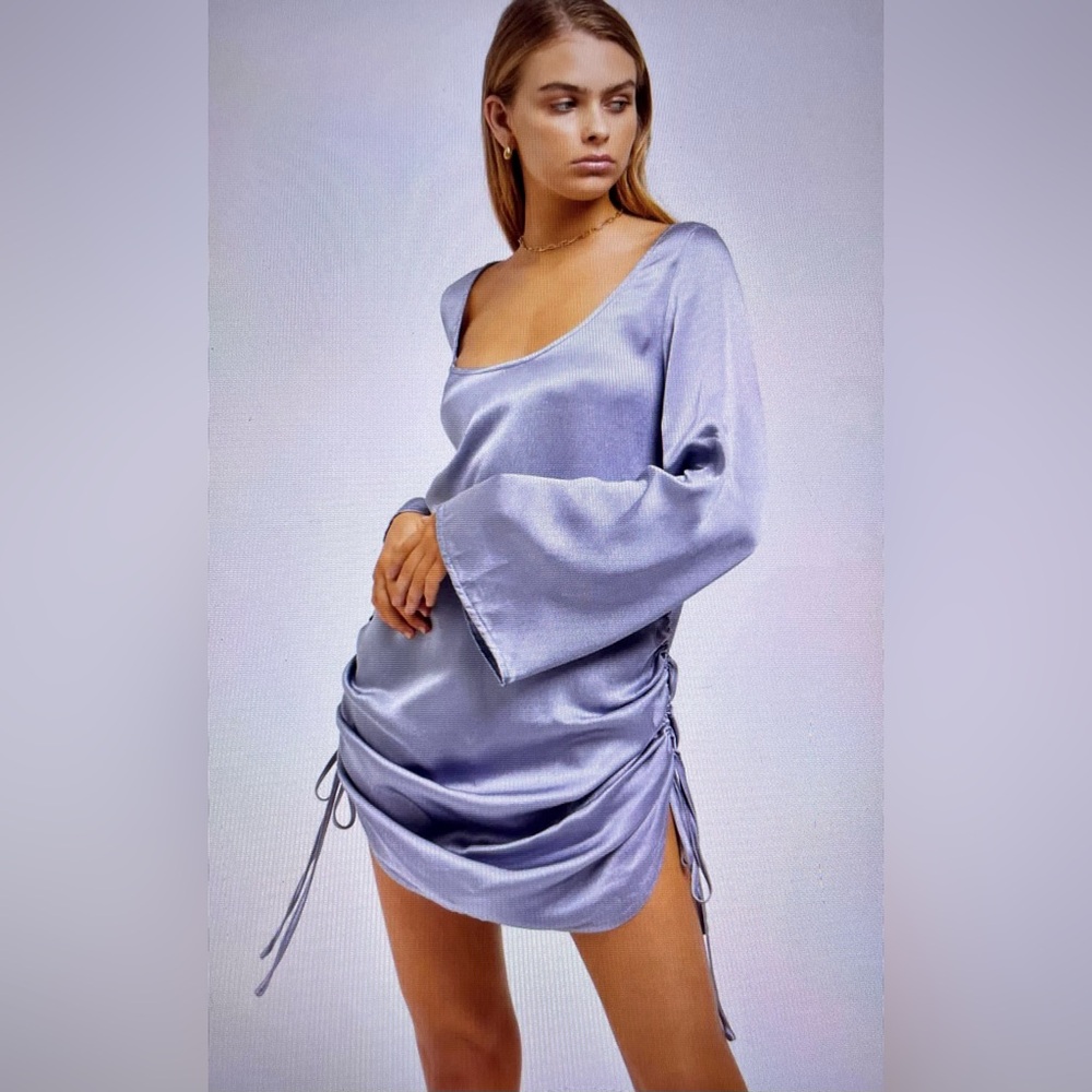 Revolve SNDYS. Rosalie Steel Satin Dress